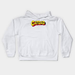 Cat Dad Super Hero Comic Text Kids Hoodie